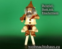Seiffen Weihnachtshaus - Bank für sitzende Räuchermänner Kantenhocker 10 cm - Bild 2