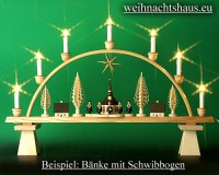 Seiffen Weihnachtshaus - Bank für sitzende Räuchermänner Kantenhocker 10 cm - Bild 3