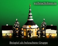 Seiffen Weihnachtshaus - Haus zum Beleuchten 5,5 cm Schnee - Bild 2