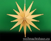 Seiffen Weihnachtshaus - Weihnachtsstern aus Holz natur 50 cm doppelt - Bild 1