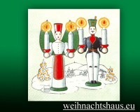 Seiffen Weihnachtshaus - Weihnachtsservietten Engel & Bergmann weiß - Bild 1