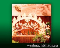 Seiffen Weihnachtshaus - Weihnachtsservietten Erzgebirgischer Lichterbogen - Bild 1