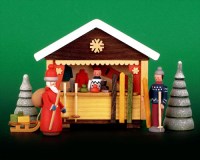 Miniatur-Marktbude Weihnachtsmarkt Keramikstand Gläßer-Seiffen Erzgebirge 
