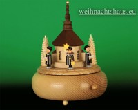 Seiffen Weihnachtshaus - <!--01-->Spieldose Erzgebirge Sänger mit Seiffener Kirche - Bild 1