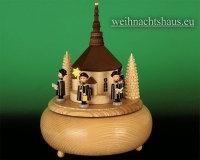 Seiffen Weihnachtshaus - <!--01-->Spieldose Erzgebirge Sänger mit Seiffener Kirche - Bild 2