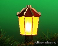 Seiffen Weihnachtshaus - Stecklaterne 8 seitig gelb - Bild 1