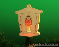 Seiffen Weihnachtshaus - Stecklaterne 2 seitig Nußknacker - Bild 1