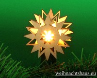 Seiffen Weihnachtshaus - Steckstern Schneestern - Bild 1
