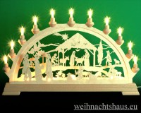 Seiffen Schwibbogen Christi Geburt Krippe Krippenmotiv Weihnachten Weihnachtsdeko Dekoration Lichterbogen christliche Lichterbögen aus Holz - Bild 1