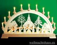 Seiffen Weihnachtshaus - Schwibbogen 16 Kerzen Seiffener Kirche 63 cm - Bild 1