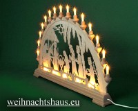 Seiffen Weihnachtshaus - Schwibbogen 20 Kerzen Christi Geburt 80 cm - Bild 2