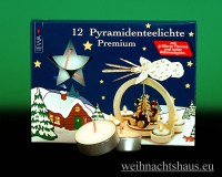 Seiffen Weihnachtshaus - Teelichter für Pyramiden 12 Stk. 40mm - Bild 1