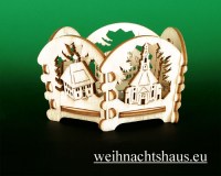 Seiffen Weihnachtshaus - Teelichtleuchter  5 eckig Seiffener Kirche - Bild 1