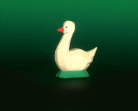Seiffen Weihnachtshaus - Gans geschnitzt aus Holz Erzgebirge groß - Bild 1