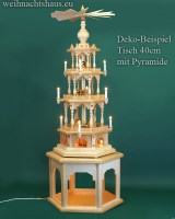 Seiffen Weihnachtshaus - Weihnachtspyramiden- Tisch beleuchtet Pyramidentisch 40cm - Bild 3