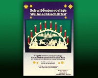 Seiffen Weihnachtshaus - Vorlage Schwibbogen Weihnachtsschlitten - Bild 1