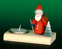 Teelichthalter Leuchter Lichthalter Echt Erzgebirge Weihnachtsmann Dekoration 