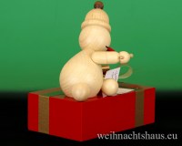 Seiffen Weihnachtshaus - . Kugelschneemann Junior schreibt eine Glückwunschkarte Neu 2015 - Bild 2