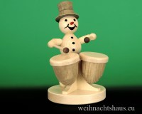 Seiffen Weihnachtshaus - .  Kugelschneemann Musikant  Kesselpauke - Bild 1