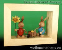 Seiffen Weihnachtshaus - Wandrahmen-Kastenrahmen natur Rahmen aus Holz    B 33 x H 24 cm - Bild 2