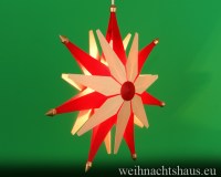 Seiffen Weihnachtshaus - Weihnachstern aus Holz  40 cm doppelt Rot-natur - Bild 2