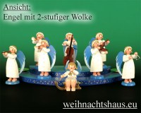 Seiffen Weihnachtshaus - Barockengel farbig Baß - Bild 2