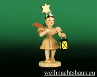 Seiffen Weihnachtshaus - Kurzrockengel natur Stern/Laterne - Bild 1