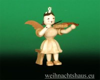 Seiffen Weihnachtshaus - Kurzrockengel natur Violine sitzend - Bild 1