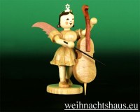 Seiffen Weihnachtshaus - Kurzrockengel natur Violoncello - Bild 1