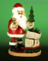 Räuchermännchen Weihnachtsmänner großer Wichtel Weihnachtsmann Eisenbahn Räuchermann Räucherfigur Erzgebirge Holz