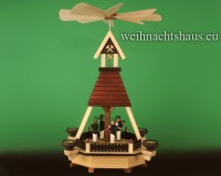 Seiffen Weihnachtshaus - Hauspyramide mit Bergmänner - Bild 1