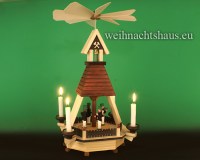 Seiffen Weihnachtshaus - Hauspyramide mit Bergmänner - Bild 2