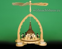 Seiffen Weihnachtshaus - Teelichtpyramide Seiffener Kirche - Bild 1