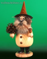 Seiffen Weihnachtshaus - <!--05-->Räuchermann Wichtel  Tannenzapfenwichtel Raeucherwichtel mit Tannenzapfen - Bild 1