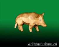Tiere geschnitzt aus Holz Wildschwein geschnitzte Bache Erzgebirge