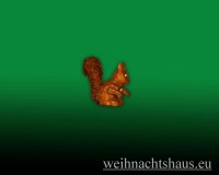 Seiffen Weihnachtshaus - Eichhörnchen geschnitzt aus Holz im Erzgebirge klein dunkel - Bild 1