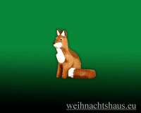 Seiffen Weihnachtshaus - Fuchs  sitzend - Bild 1