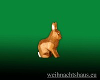 Seiffen Weihnachtshaus - Hase klein sitzend - Bild 1